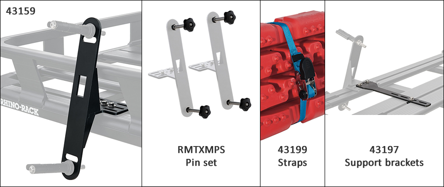 Rhino Rack Pioneer 43159 recovery track mounting brackets Rhino Rack Pioneer 43159 recovery track mounting brackets